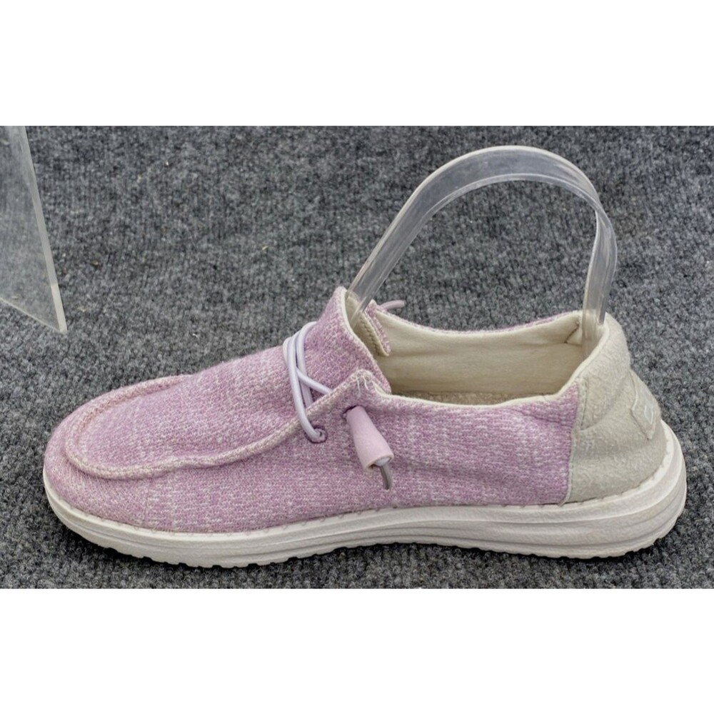 Hey Dude Wendy Stretch Canvas Women's Size 5 Lavender Purple Slip On Loafer Shoe